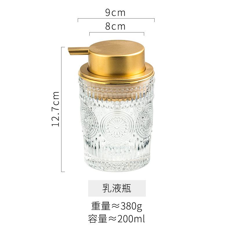 Embossed Glass Foam Soap Dispenser With Rustic Golden Pump Refillable Foam Hand Soap Containers For Bathroom Kitchen Decor