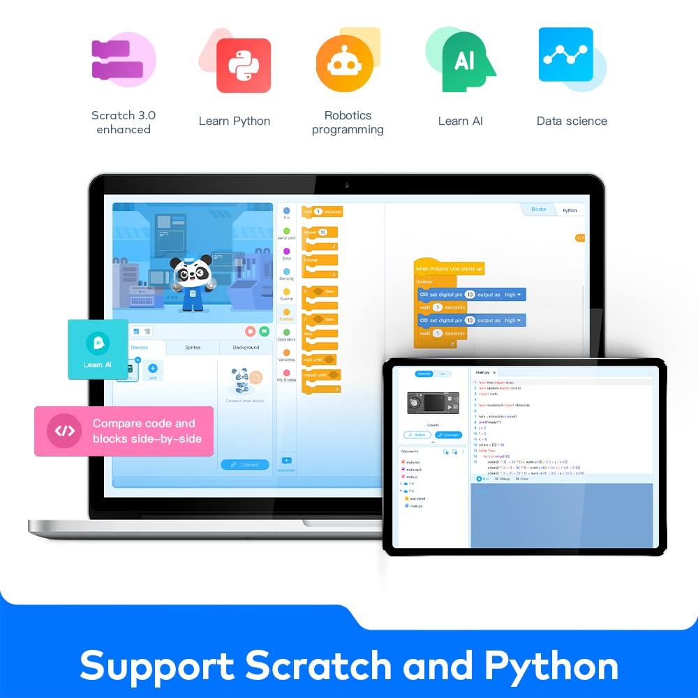 Makeblock CyberPi STEM Kit for and Python Programmable Microcomputer Engineering Kit with Coding Kit for Kids Ages English Instructions AI, IoT,