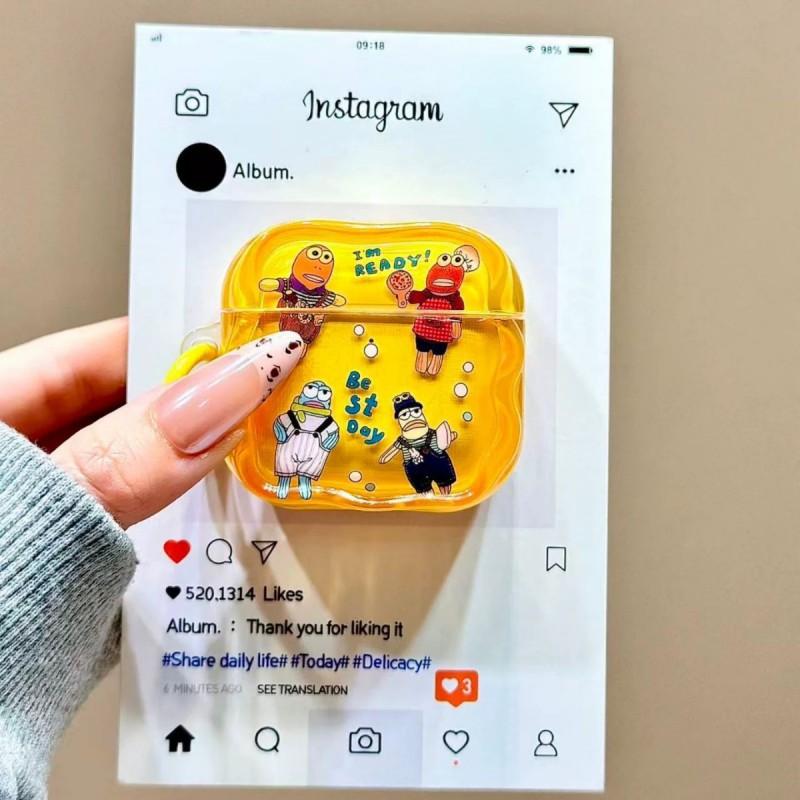 

Biqibao Dumb Fish Suitable Airpodspro3 Generation Earphone Cover Apple Bluetooth Protective Case 4/2 Soft Silicone New 2025 New PRO3