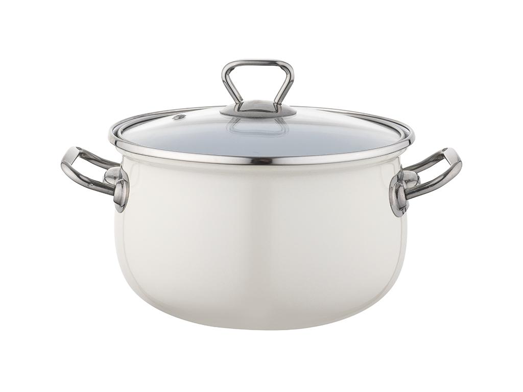 Garnek Emaliowany Bliss 16Cm 2,1L Z/P Kremowy