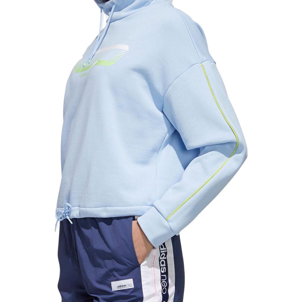 Adidas Neo Hooded Sports Vintage Sweatshirt Women Sweatshirt Blue GL6067