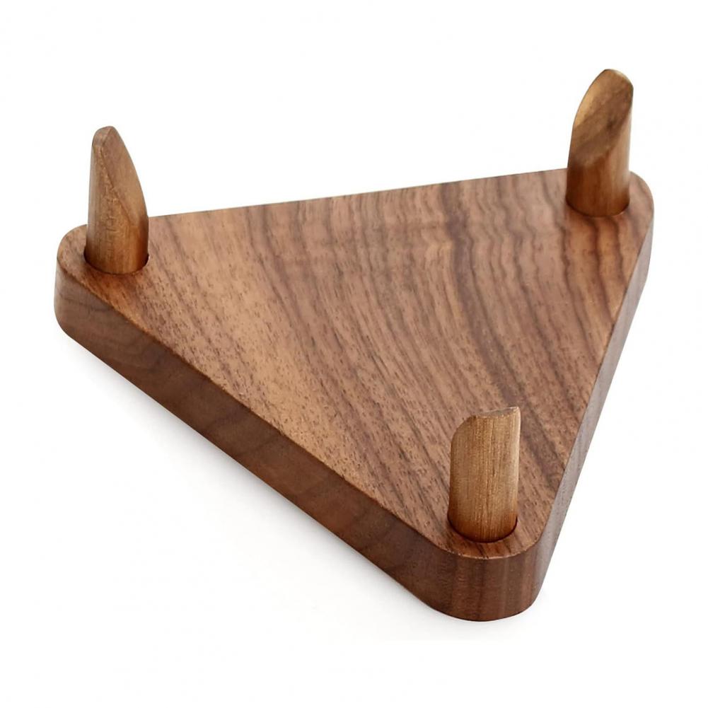 Game Day Gift Idea Premium Wood Triangle Sports Ball Display Stand for Basketball Football Soccer Memorabilia for Autographed