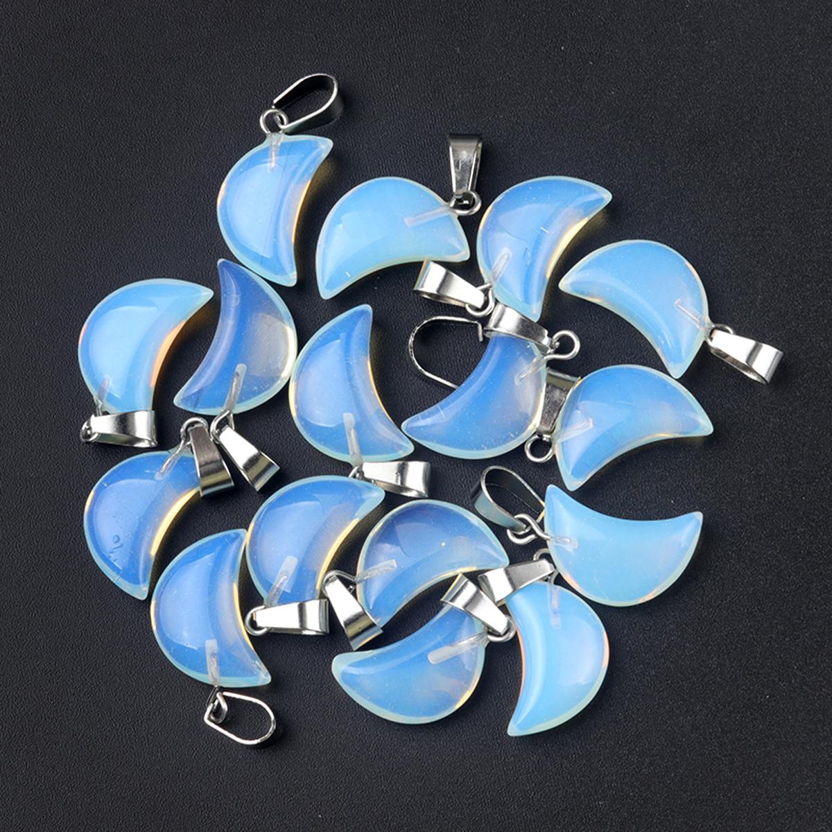 

5 шт./упак. натуральный кристалл драгоценный камень кулон в форме луны подвески для изготовления ювелирных изделий DIY аксессуары унисекс 18x12 мм 5Pcs/18x12mm