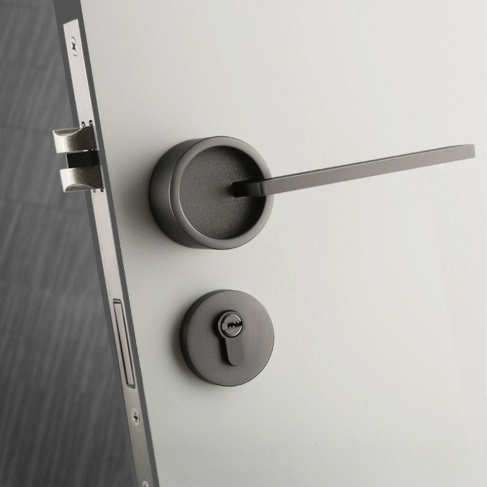 Zinc Alloy Round Door Lock Anti-theft Design Mute Mechanical Door Handle Lock Nordic Style Solid Construction Deadbolt Lock