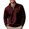 Autumn New Casual Fashion Men's Sweater Solid Color Versatile Stand-up Collar Zipper Top