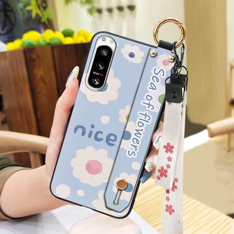 Protective Phone Holder Phone Case For Sony Xperia5 IV Kickstand Dirt-resistant Lanyard Back Cover Waterproof Soft Case