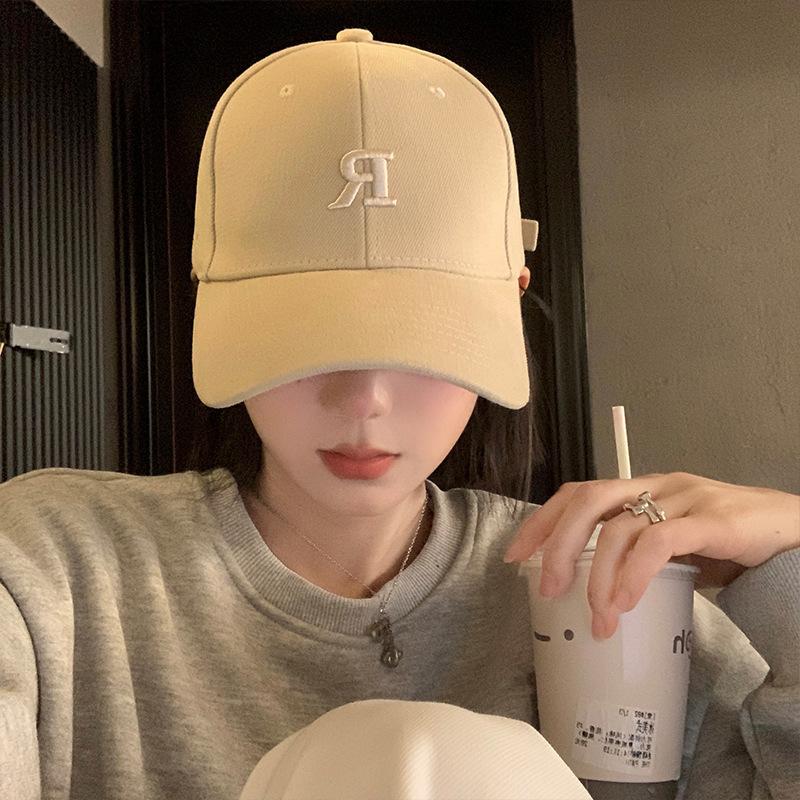 New Baseball Cap for Men and Women  Letters  Spring and Autumn Hard Top  Widen Large Head Circumference  Baseball Hat Beige