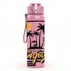 1PC Enjoy Beach Palm Tree 750ml Color Plastic Sports Water Bottle Leakproof Flip Straw Lid Suitable for Sports Office Home Use