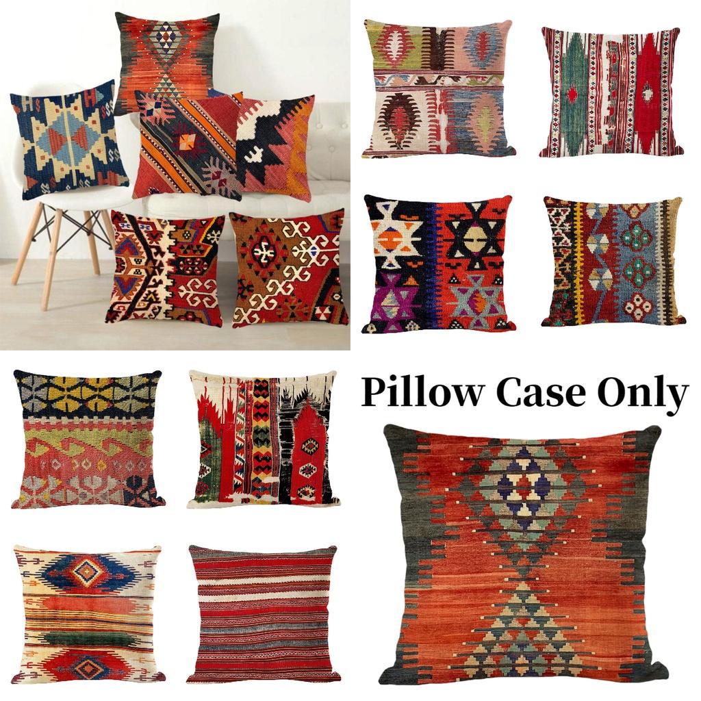 Bohemian Kilim Style Linen Pillow Cover 45x45cm For Home Dcor