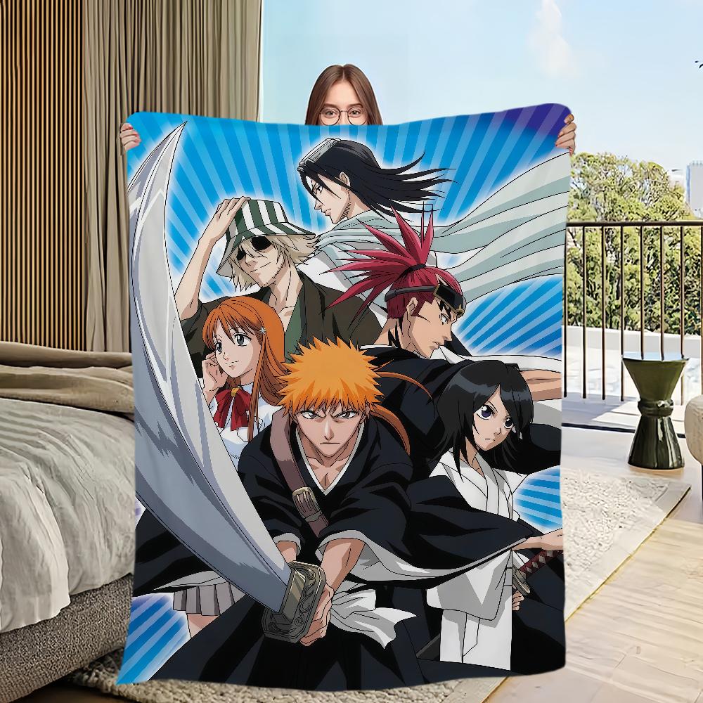 Hot-blood Manga Anime B-bleach Blanket Flannel Warm Comfort  Soft Plush Blanket for Sofa Living Room Office Bedroom Travel Gift