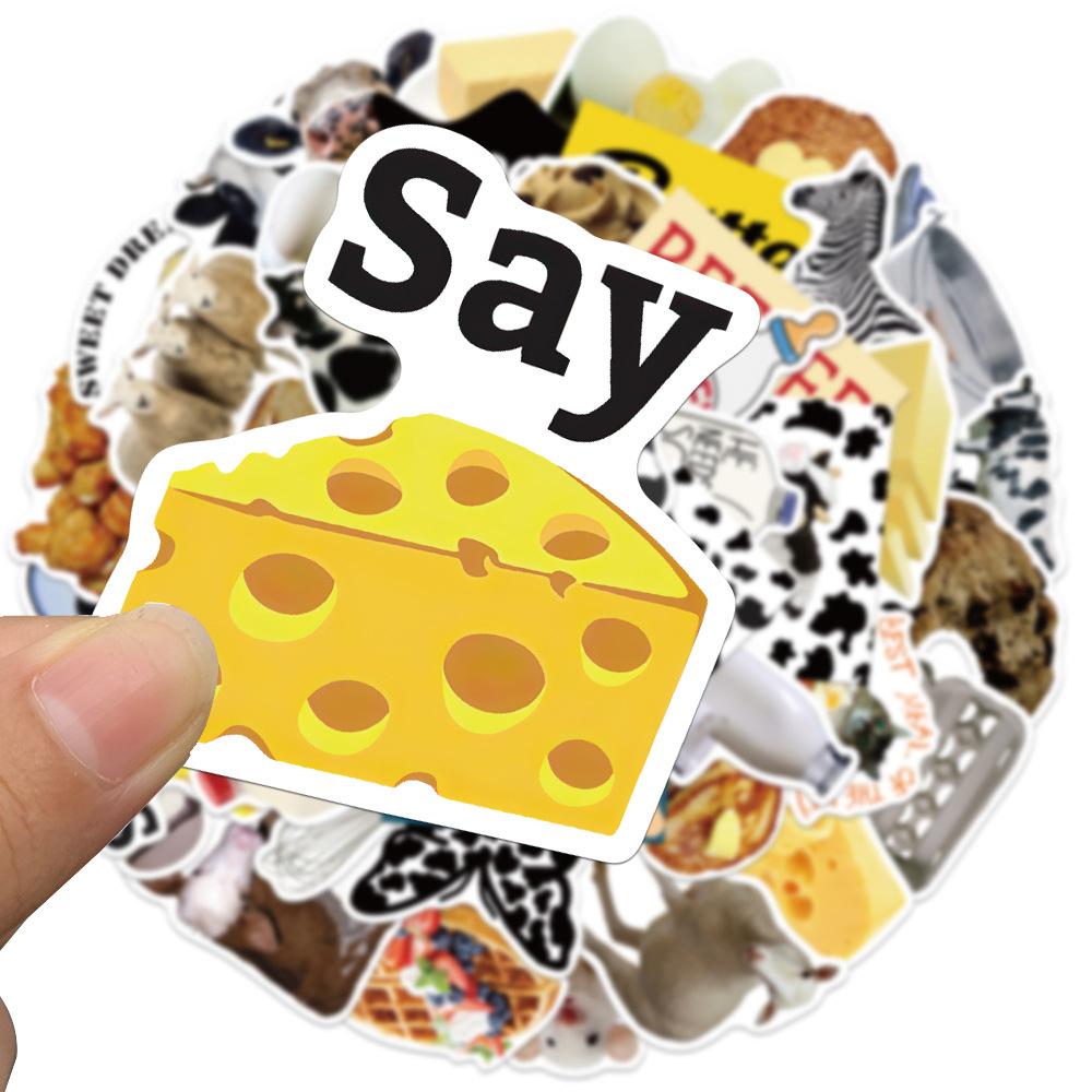 10/30/50pcs Vintage Ins Style Butter Bread Milk Stickers Aesthetic DIY Water Bottle Fridge Phone Graffiti Decals Decoration Toy