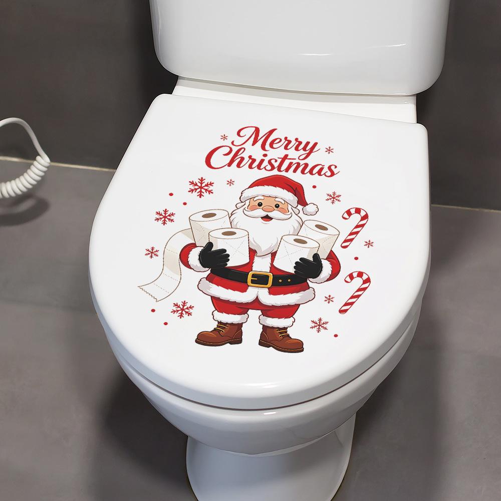 Merry Christmas - Fun Stickers - Santa Claus - Bathroom - Toilet Decoration - Wall Decor