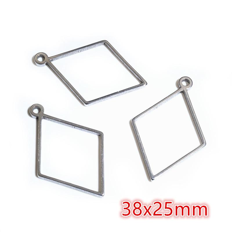 10pcs Oval Round Heart Moon Geometric Shape Stainless Steel Frame Bezel Rings For DIY Neckalce Pendant Charms Jewelry Makings