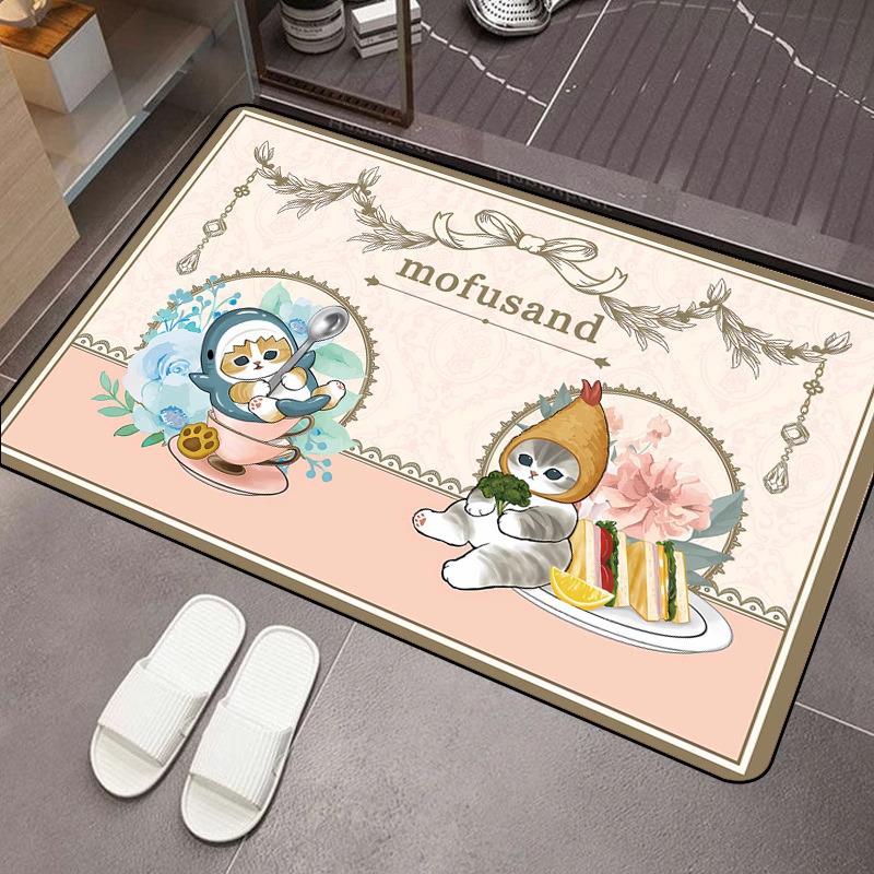 Cartoon Cat Non-Slip Absorbent Quick-Dry Bathroom Mat