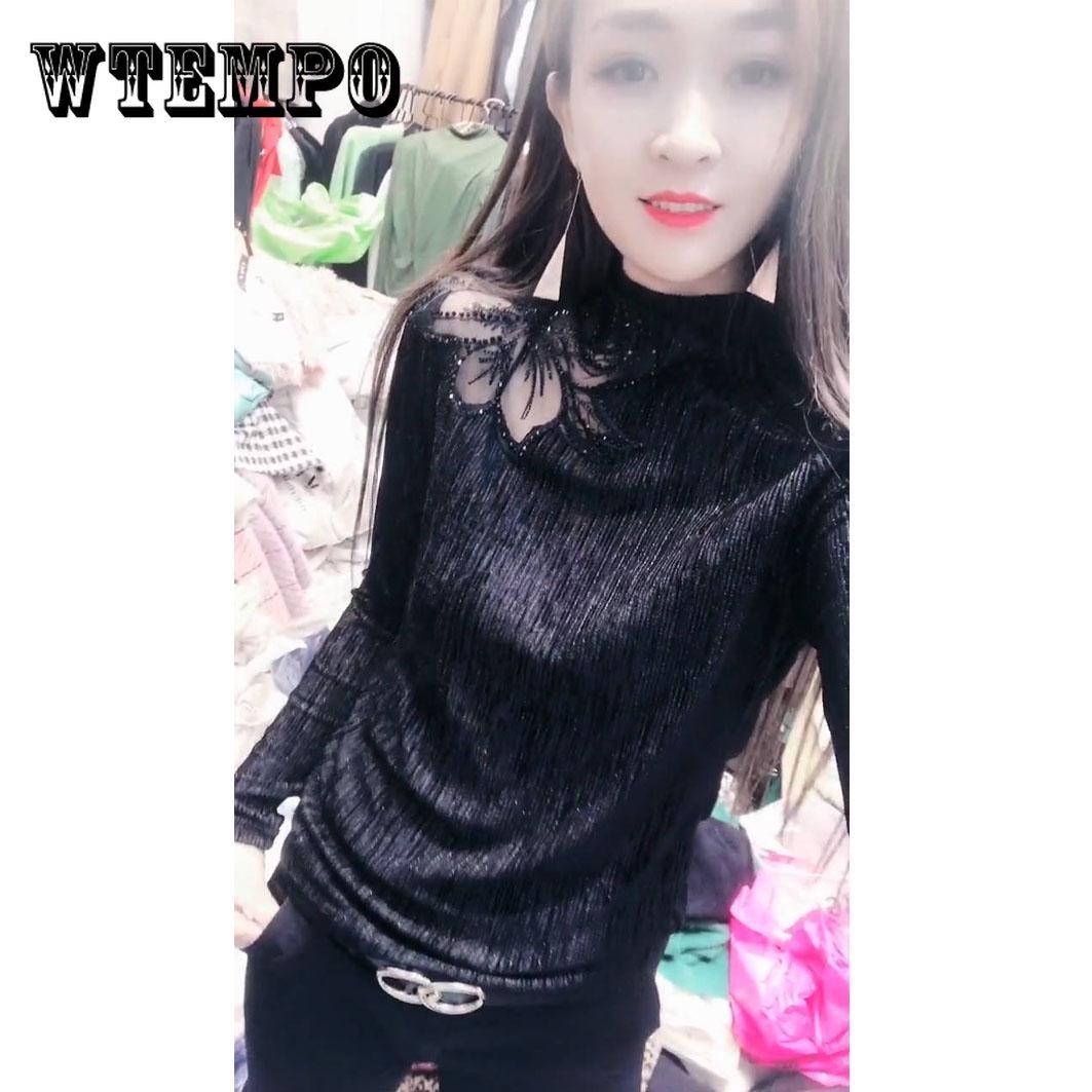 

Зимняя женская футболка, яркая шелковая строчка, женская рубашка с полувысоким воротником, женская мода