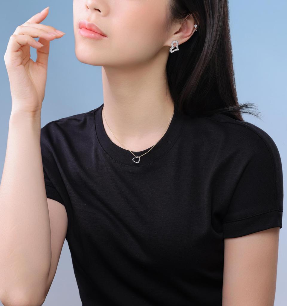 Silver 925 Härligt Hjärta Glad Halsband GP [damlikt]