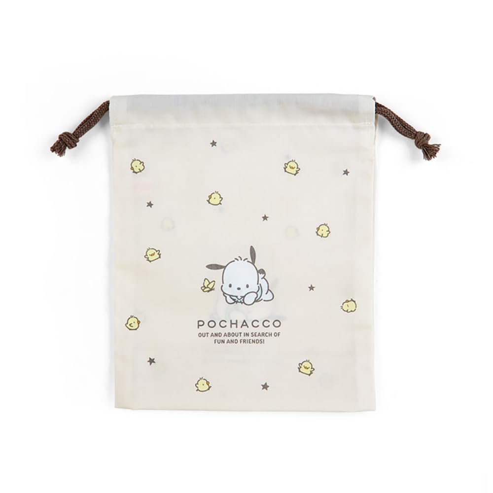 Sanrio Pochacco Drawstring Bag with Gusset 254550 (S) белый