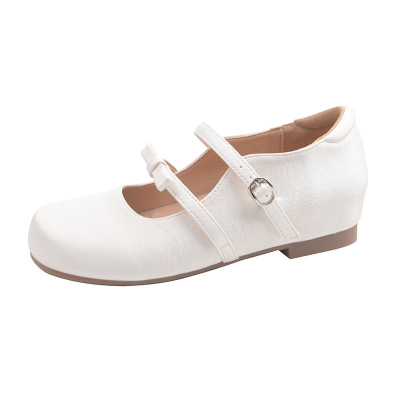 

Bright Leather Bow Slip Single Shoes Summer New Round Toe Shallow Mouth Slip Strap Soft Sole Non-Slip Low Top Shoes 35 бежевый