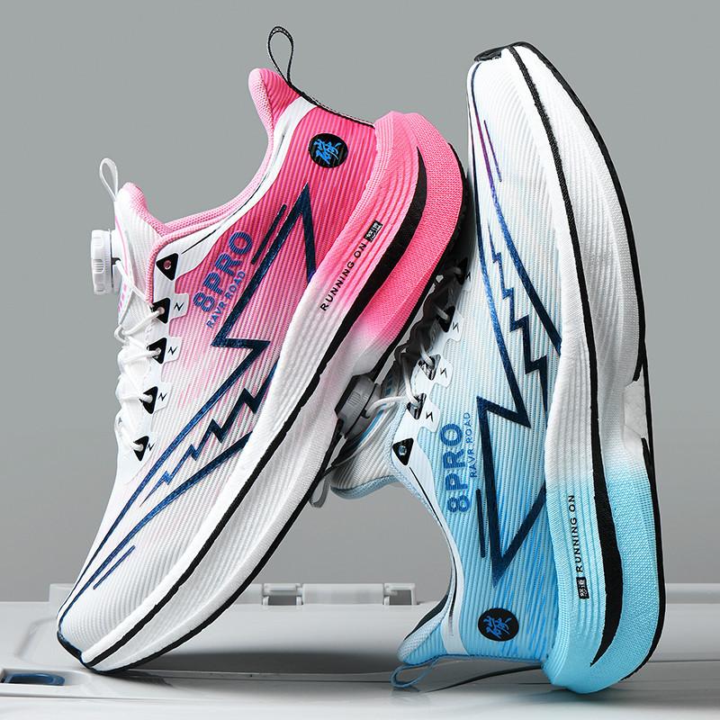 

Mandarin duck running shoes new carbon plate + popcorn size 33-45 men and women couple running shoes sports shoes rotating buckle 45