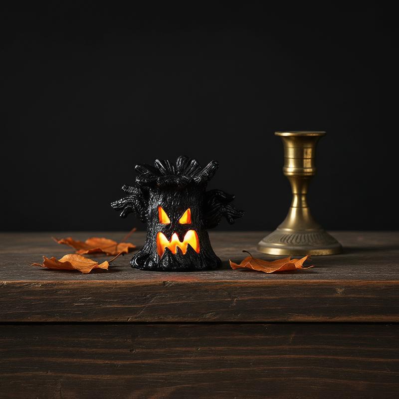 Halloween Lighted Spooky Tree Decor Warm Led Glow Resin Build For Halloween Party Tabletop Haunted House Decor