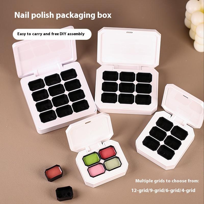 4/6/9/12 Grids Empty Magnetic Packaging Box For Nail Manicure DIY Painting Gel Solid UV Polish Ombre Nail Art