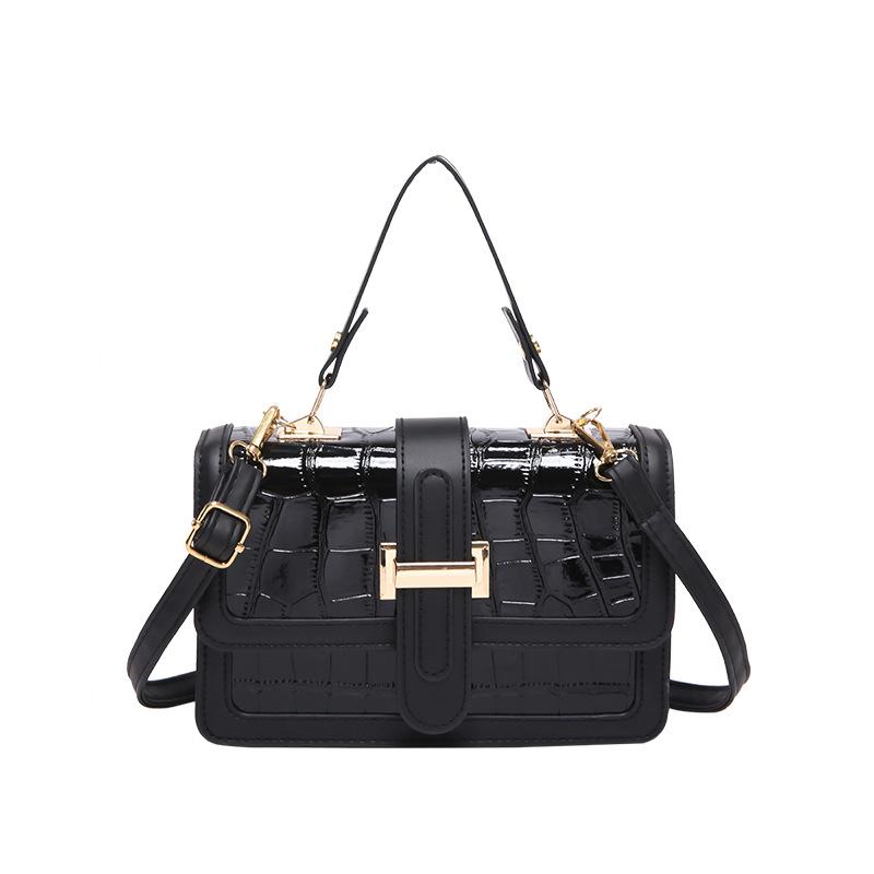 French Fashion Niche Design Portable Small Bag Women's 2025 Autumn New Crocodile Pattern High-value Small Square Bag