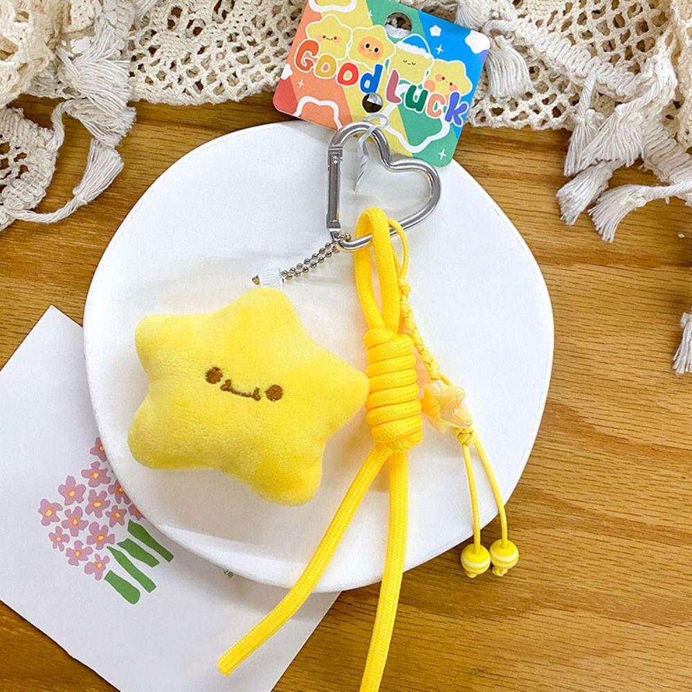 Soft Star Doll Pendant Cartoon Chirping Star Pendant Cute Plush Star Keychain Kids