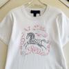Nanyou Women's High-Quality Little Horse Embroidery Round Neck Short Sleeve T-shirt