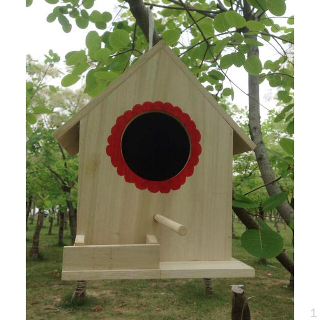 

Wooden Bird House Birdhouse Hanging Nest box of nesting with Rope home and garden - 20x 23x 18cm