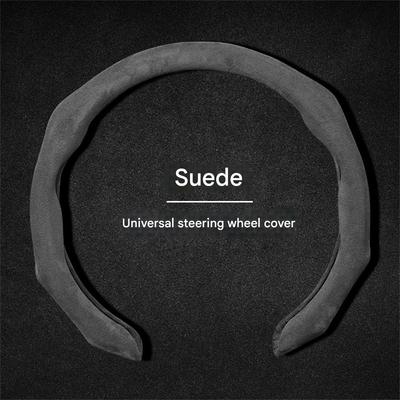 Rutschfester Wildleder Auto Lenkradbezug 38cm Ultradünn Zweifarbig
