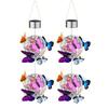 Colorful Butterfly Solar Globe Light Hanging Outdoor Lantern Vibrant Butterfly Floral Design Solar Powered Garden Patio Decor