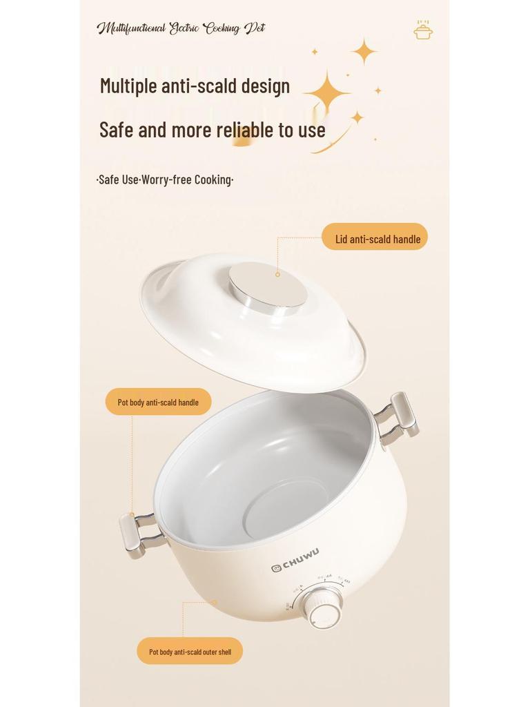 Multifunktioneller elektrischer Antihaft-Kochtopf: Große Kapazität für Pfannengerichte, Braten und Hot Pot