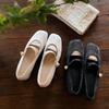 Sheepskin Version~ Single Shoes Women's Skirt Pearl Satin Jacquard with Square Head Mary Jane Shoes