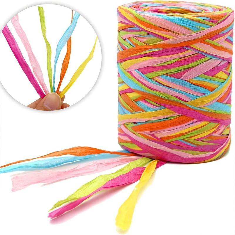 1Roll Paper Rope DIY Weaving Decorative Paper Rope Lafite Grass Creative Handmade Gift Colorful Packaging Rope Bouquet Packaging