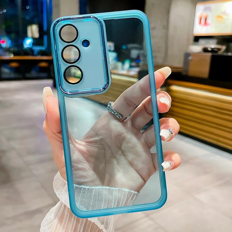 Custodia trasparente morbida e adorabile per telefono Samsung Galaxy M35 5G, semplice colore, protezione completa della fotocamera, antiurto, protezione completa