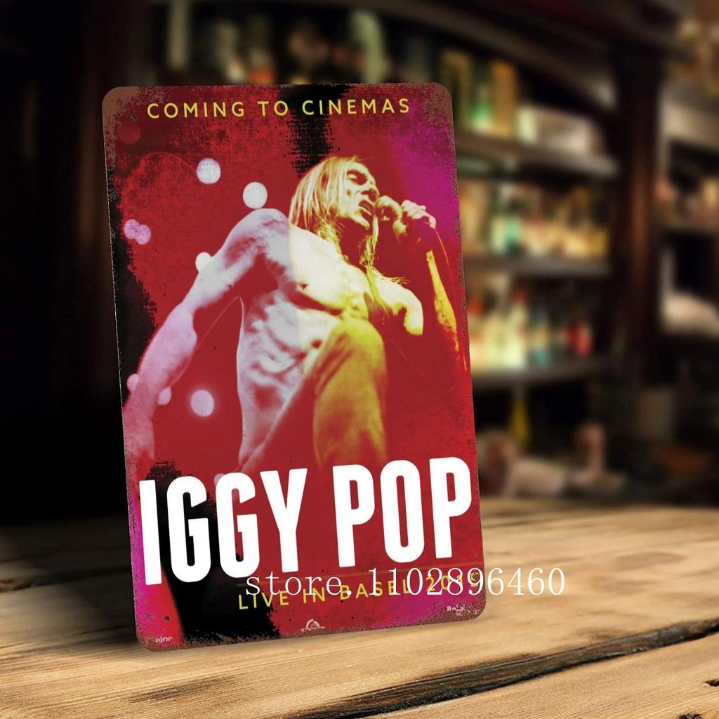 Metalowe tabliczki i szyldy z motywem zespołu Iggy Pop Band, dekoracje ścienne, zabytkowe blaszane tabliczki, plakat z motywem kapitana, dekoracja ścienna do baru, pubu i klubu