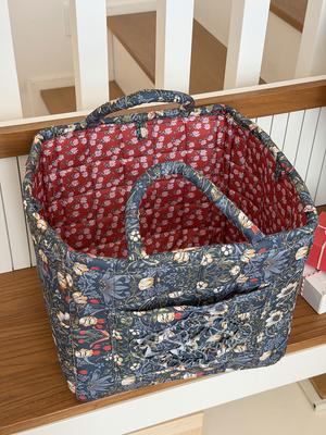 Großer Blumengarten Serie Stepp-Aufbewahrungskorb, Schreibtisch-Snack- und Kleinteile-Organizer, Wäschekorb mit großem Fassungsvermögen