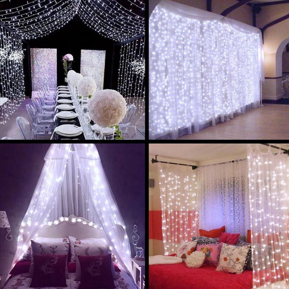 50//100//200 LED Curtain Fairy Lights Indoor//Outdoor Wedding Party Christmas Garde