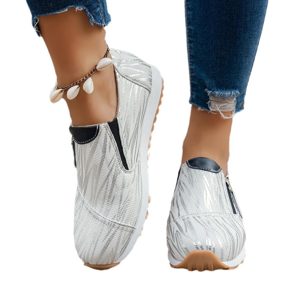 Round Head white Low Top Large Size Shoes Women Platform Anti Slip Fashion Running Shoes Female Flat Comfort Casual  Sneakers