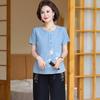 YUZHAOLIN New Chinese Style Women's Summer Short-Sleeve Top Set