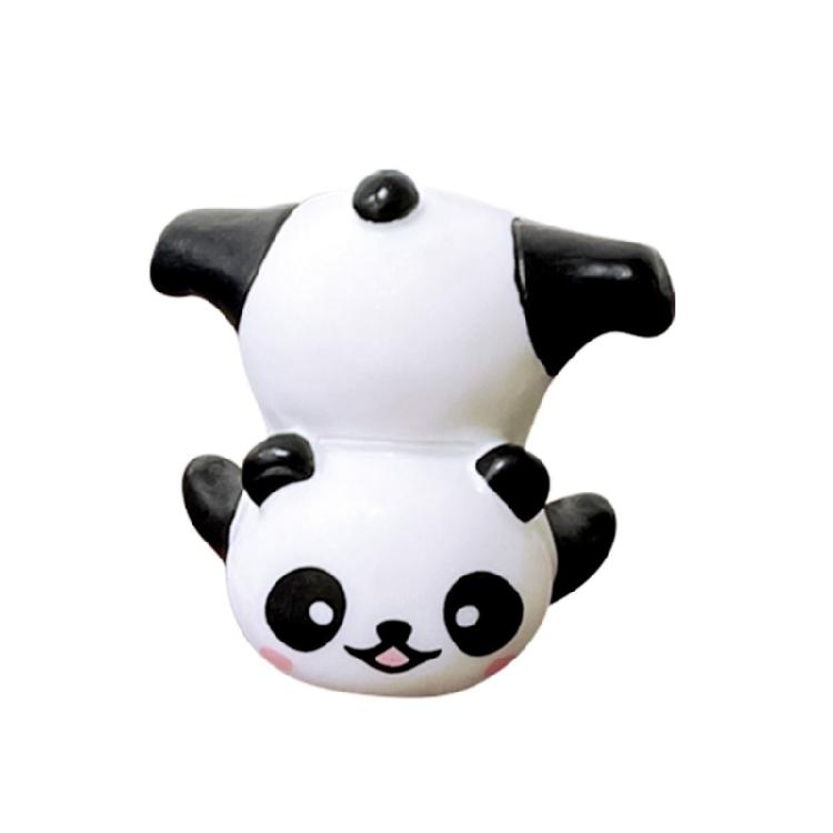 6 Pack Cartoon Panda Figurines Small Animal Models Miniatures Ornaments for Cake Toppers and Car Decors Accessories