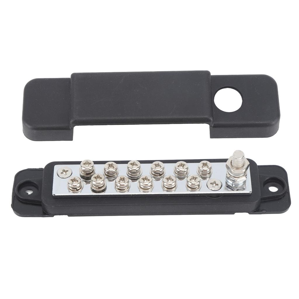 12 Terminal Waterproof Black Power Distribution Block Kit for Vehicles Tractors UTVs ATVs Trucks