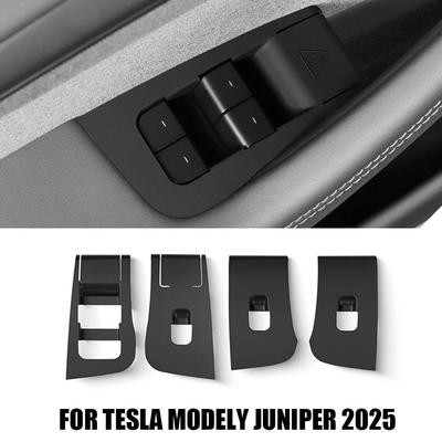 För Tesla Model Y Juniper 2025 Fönsterhissknappar Silikon Dörröppningshandtagspanel Skyddskåpa Stick Tillbehör