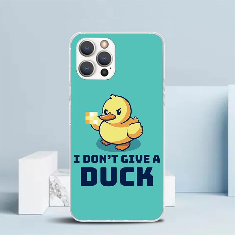 Funny Cute Yellow Duck You Soft Cover for iPhone 16 17 Air 15 14 Pro Max 16E Phone Case 13 Mini 12 11 7 SE 8 Print Pattern Fit C