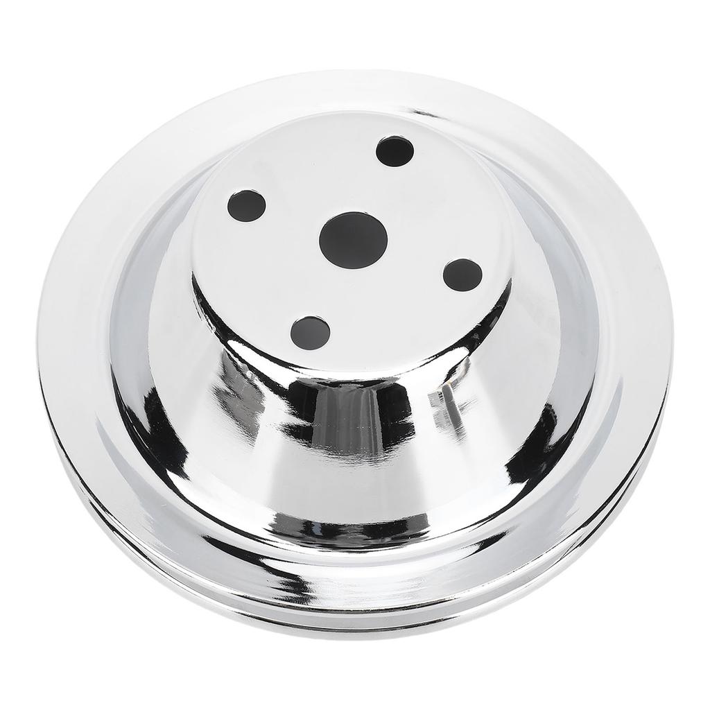 Long Water Pump Upper Pulley Chrome Steel 6 1 4 Inch Diameter Replacement for Small Block Motors