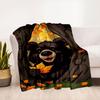 Autumn Bear Wall Art PrintBlanket Flannel Throw Blanket for Sofa, Bed, Travel, Camping, Office