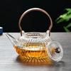 Striped Pumpkin Glass Teapot
