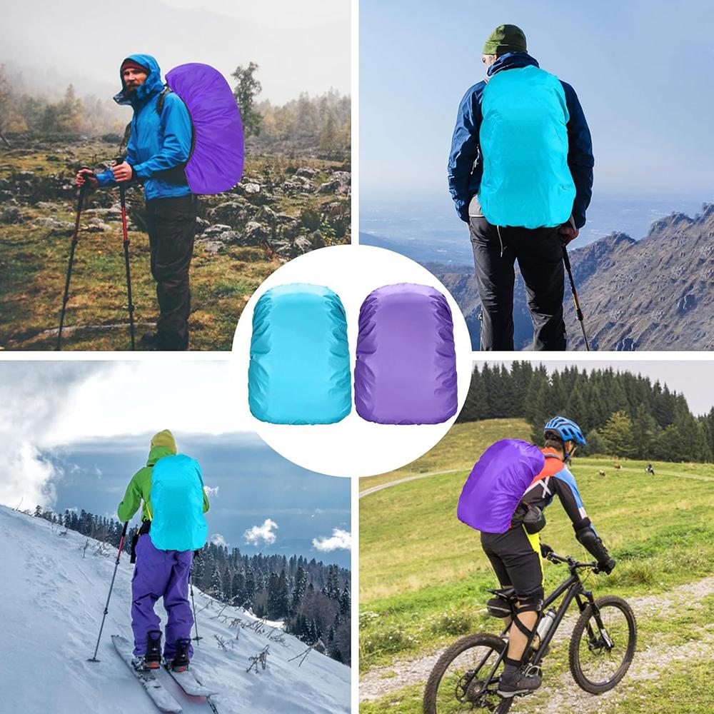 New 2Pcs Waterproof Backpack Rain Cover For Hiking, Camping, Traveling