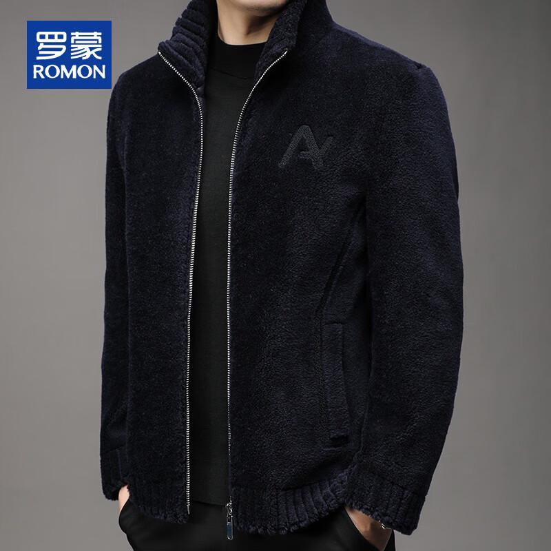 ROMON Men's 100% Wool Stand Collar Winter Jacket