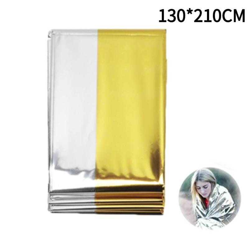 Emergency Survival Blanket Reflective Thermal Insulation Sheet for Outdoor First Aid Camping & Emergency Kits 130X210Cm